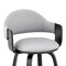 Armen Living Daxton 26" Gray Faux Leather and Black Wood Bar Stool LCDXBABLGR26 - alternate 8
